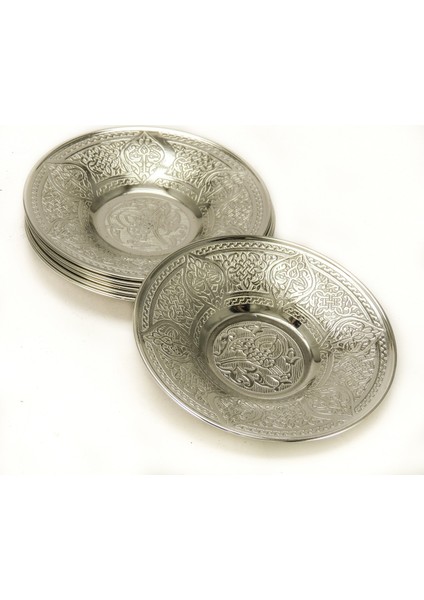 Nikel Kaplama Çay Tabağı 6 'Lı