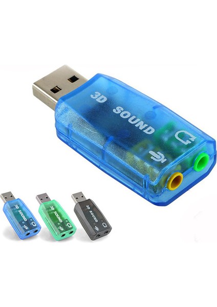 5.1 Sound USB Ses Kartı Virtual 3D Çevirici Dönüştürücü