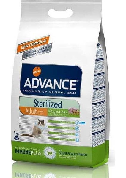 Sterilized Hindili Kısırlaştırılmış Yetişkin Kedi Maması 3 kg