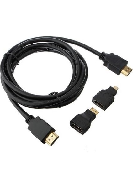 3in1 HDMI Kablosu Micro / Mini HDMI Çevirici Dönüştürücü Kablo