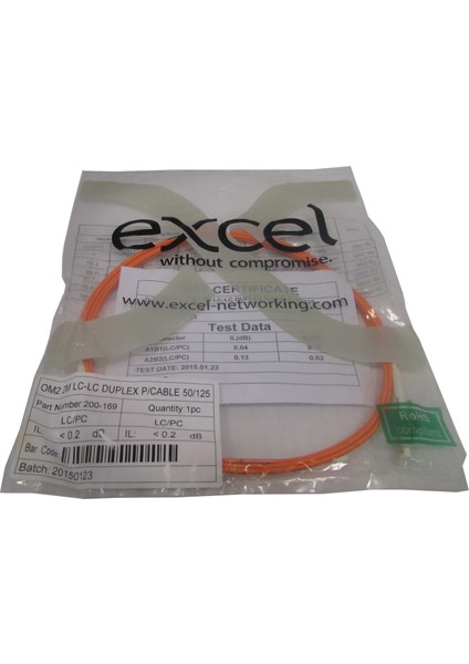 200-169 Enbeam OM2 Fibre Optic Patch Lead LC-LC Multimode 50/125 Duplex LS0H Orange 2 m