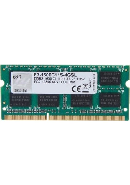 Value DDR3L-1600Mhz 1.35V Low Voltaj CL11 4GB SO-DIMM (F3-1600C11S-4GSL)