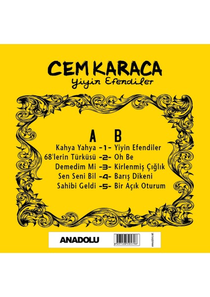 Cem Karaca - Yiyin Efendiler (Plak)