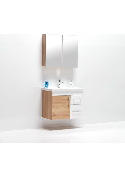 Hepsi Home Saydam Primera 60 Cm Mdf Banyo Dolabı Meşe Beyaz