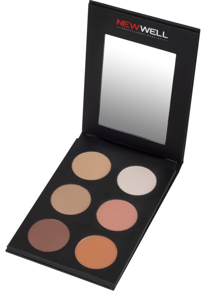 New Well Porselen Make -Up Kontür &Blush 6 Colour Paleti