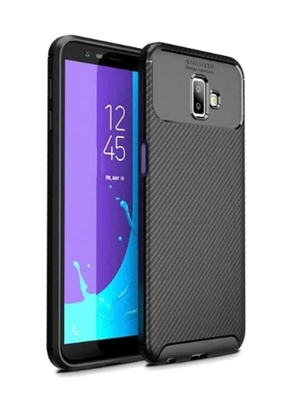 Case 4U Samsung Galaxy J6 Plus Kılıf Karbon Desenli Lux Negro Silikon Siyah