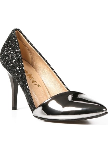 Plus Platin Ayna Siyah Camkırıgı Kadın Stiletto fiyatları