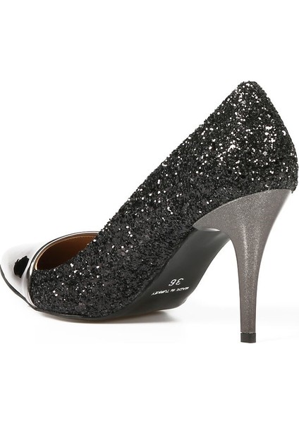 Plus Platin Ayna Siyah Camkırıgı Kadın Stiletto fırsatları
