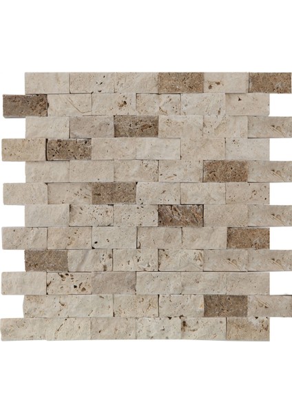 2,5X5Cm Klasik & Noce Doğal Taş Traverten Patlatma Mozaik