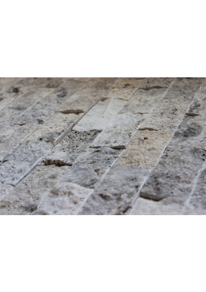 5X10Cm Gümüş Doğal Taş Traverten Patlatma Mozaik Duvar Kaplama modelleri