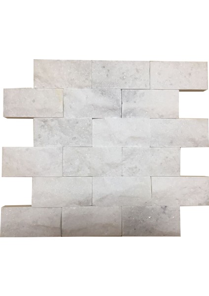 5X10Cm White Mermer Doğal Taş Patlatma Taş Mozaik Duvar Kaplaması