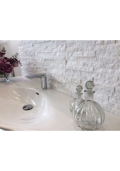 5X10Cm White Mermer Doğal Taş Patlatma Taş Mozaik Duvar Kaplaması modelleri