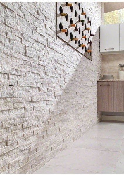 5X10Cm White Mermer Doğal Taş Patlatma Taş Mozaik Duvar Kaplaması fırsatları