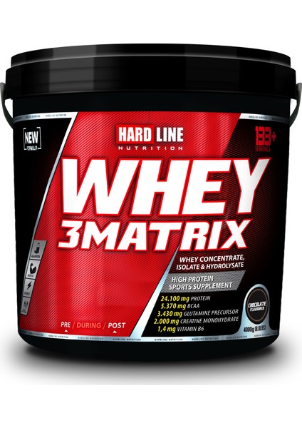 Hardline Whey 3 Matrix 4000 gr Protein Tozu