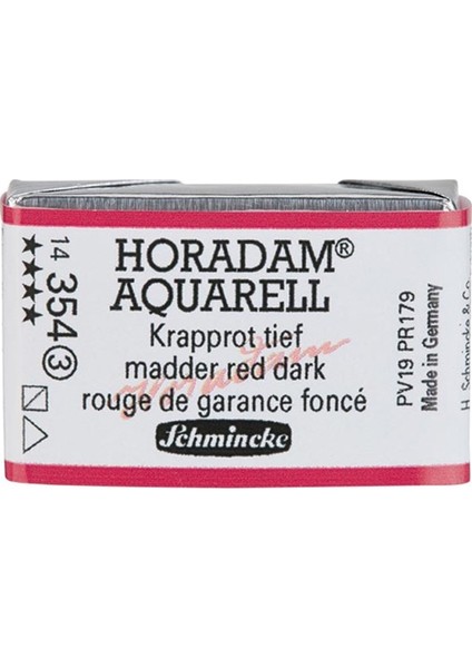 Horadam Artist Sulu Boya Tam Tablet 354 Madder Red Dark