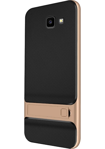 Case 4U Samsung Galaxy J4 Plus Kılıf Standlı Armor Arka Kapak - VRS Altın