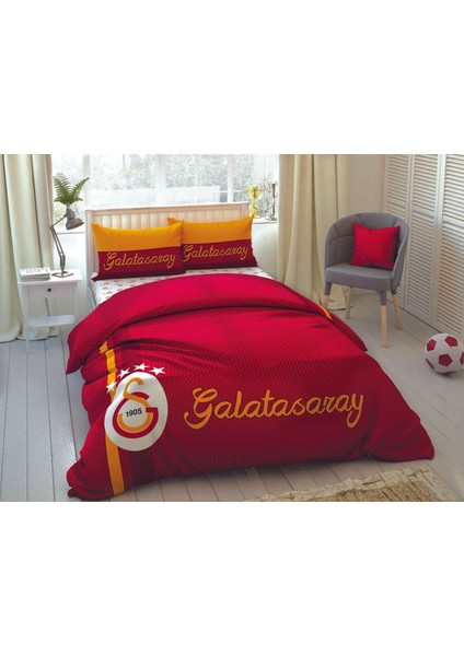 Çift Kişilik Lisansli Nevresim Takımı-Galatasaray Striped