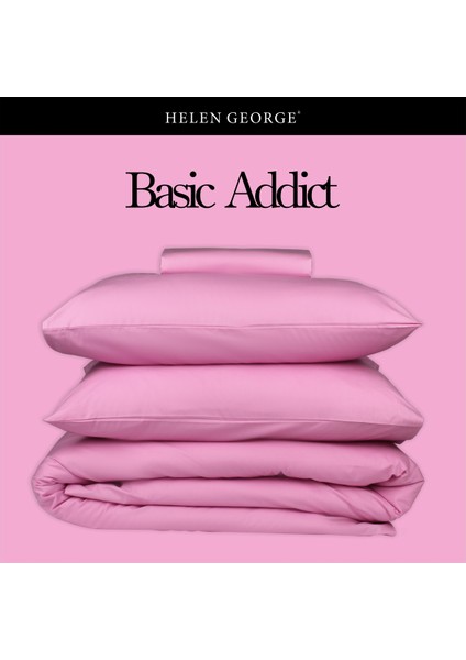 Çift Kişilik Nevresim Takımı-Basic Pembe