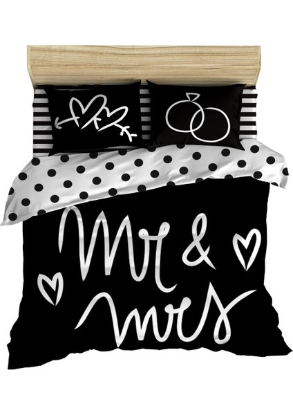 Çift Kişilik Nevresim Takımı-Mr&Mrs