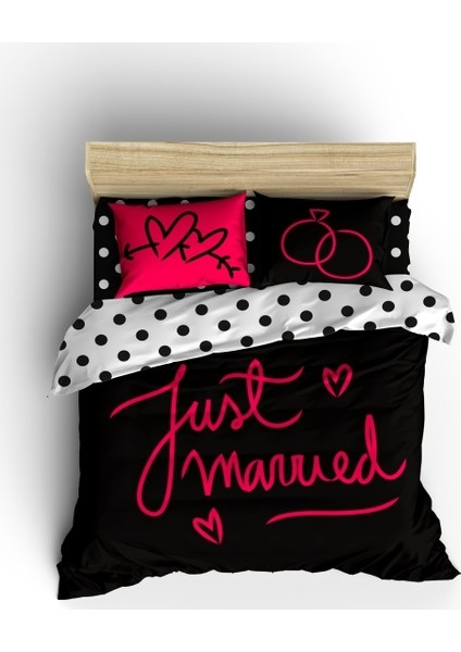 Çift Kişilik Nevresim Takımı-Just Married