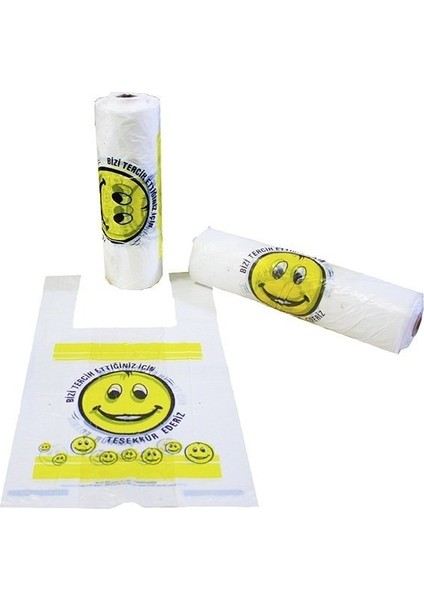 Rulo Hışır Poşet Smile Baskılı Küçük Boy 200'Lü
