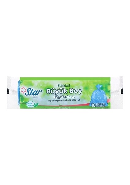 Çöp Poşeti Büyük Boy 65X80 - Siyah - 1 Rulo 10'lu