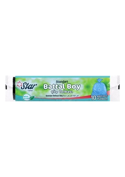 Çöp Poşeti Battal Boy 75X90 - Siyah - 1 Rulo 10' lu