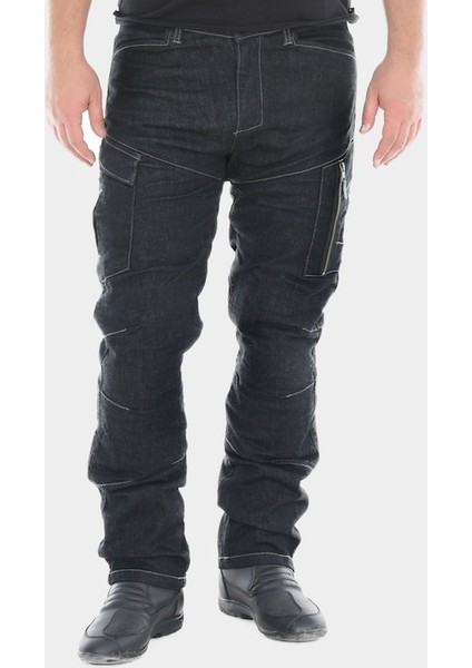 Samyeli Denim Korumalı Motosiklet Kargo Pantolonu