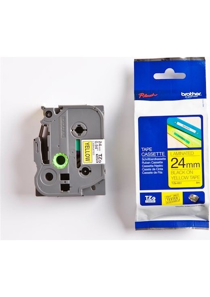 Ptouch Etiket 24Mm Sarı-Siyah Tz651