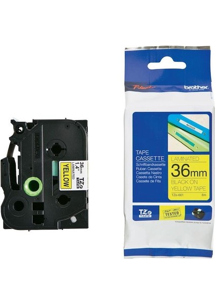 Ptouch Etiket 36Mm Sarı-Siyah Tz661