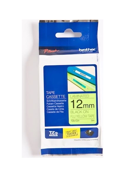 Ptouch Etiket 12Mm Sarı-Siyah 12Tzec31