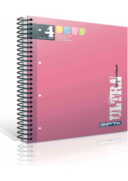 Defter A4 Ultra Spr. Sert 80Yp. Kar. 1354