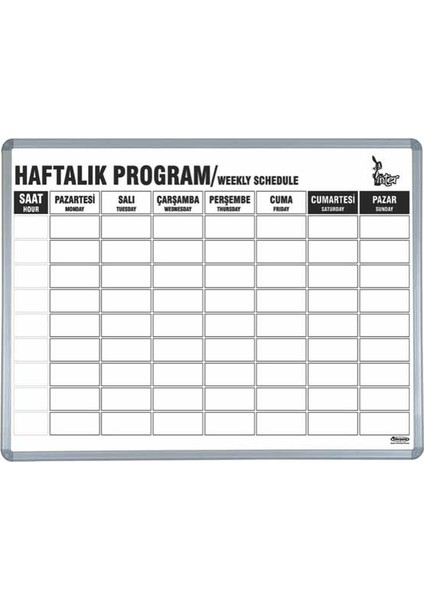 İnter Yazı Tahtası Ders Program Baskılı 60X90 741