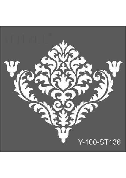 Stencil 30X30Cm Damask-2 136