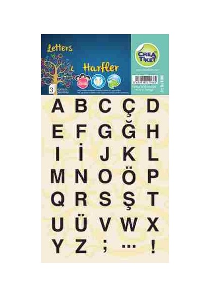 Crea Etiket Eğitim Harfler 8.7X16.2 Cm 1066