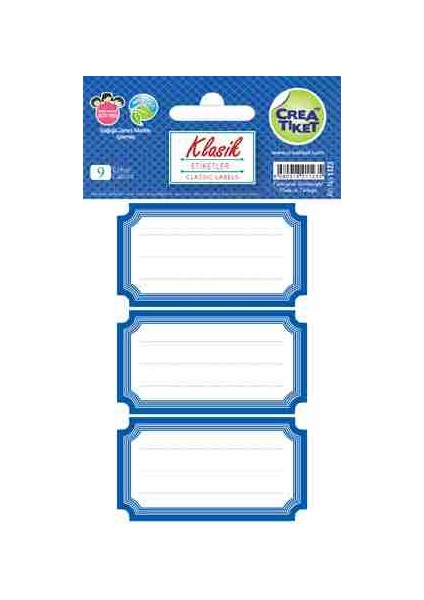 Crea Etiket Klasik Etiketler (Mavi) 1123