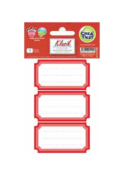 Crea Etiket Klasik Etiketler (Kırmızı) 1124