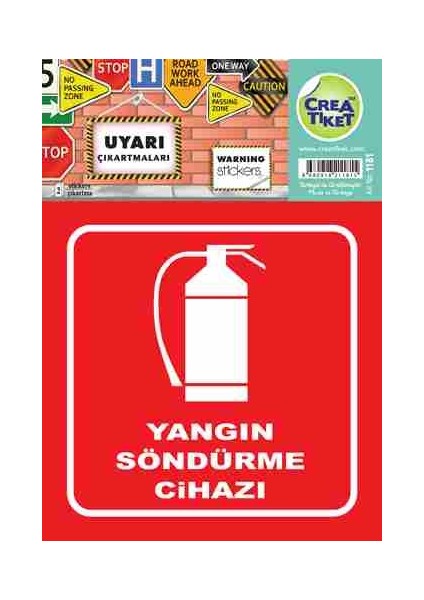 Crea Etiket Uyarı Yangın Söndürme Cihazı 1181
