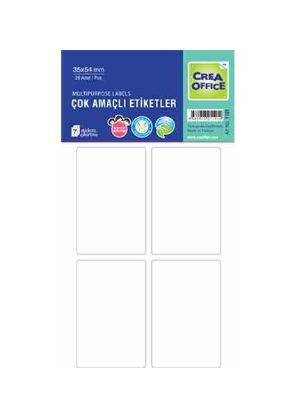 Crea Worls Ofis Etiketi 35 X 54 Boş Etiket 1191