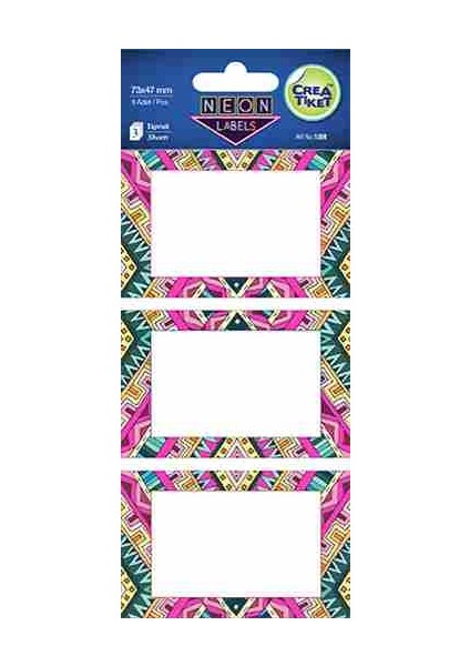 Crea Etiket Afrika Desenli Neon Etk 1208