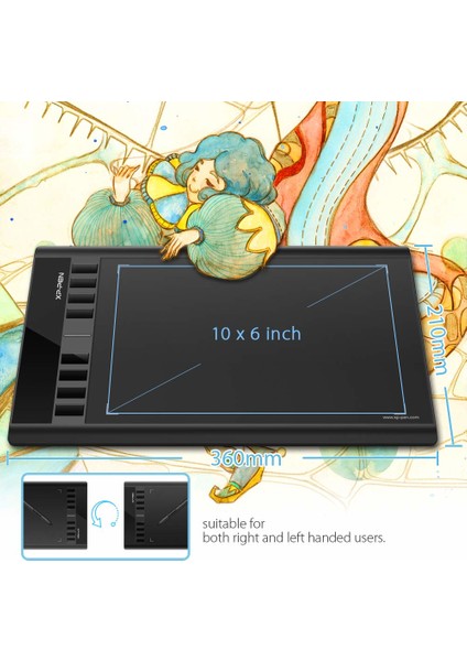 Star03 V2 8192 Seviye 5080LPI Profesyonel Grafik Tablet indirimleri