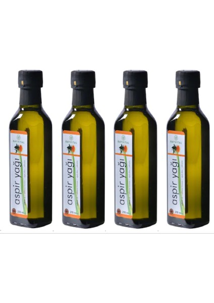 4 X 250 ml Soğuk Sıkım Aspir Yağı 1 lt