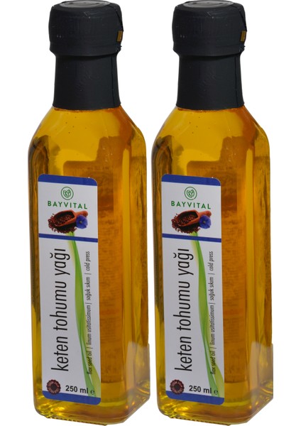 2 X 250 ml Soğuk Sıkım Keten Tohumu Yağı 500 ml