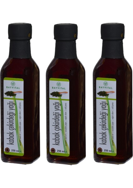 3 X 250 ml Soğuk Sıkım Kabak Çekirdeği Yağı 750 ml