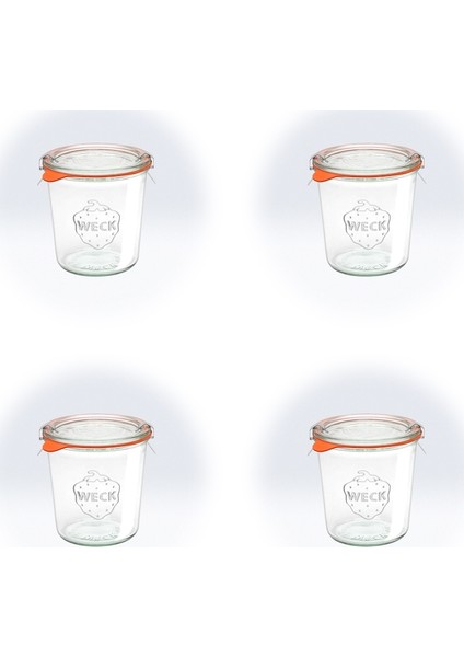 Silindirik Cam Kavanoz 580 ml Weck ( 4 ) Adet
