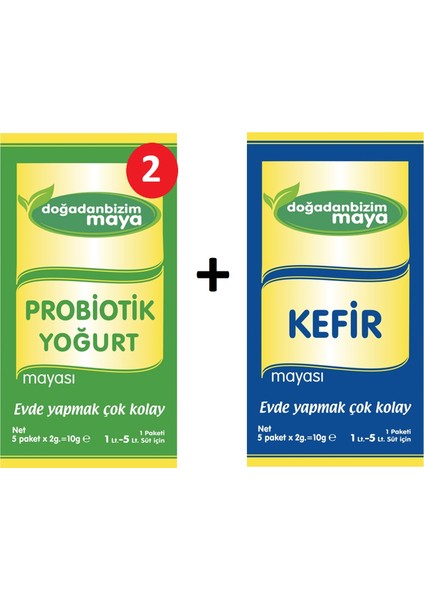 Doğadan Bizim Kefir + 2 Probiyotik Yoğurt Maya