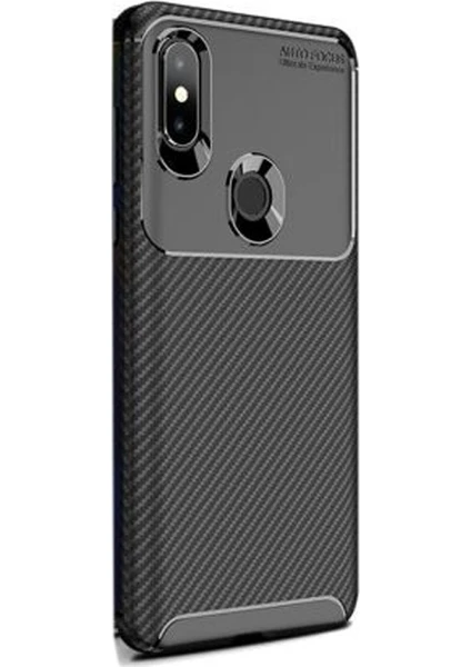 Xiaomi Mi Mix 3 Kılıf Negro Karbon Dizayn Silikon Siyah