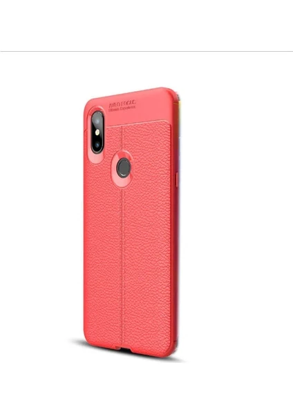 Case Street Xiaomi Mi Mix 3 Kılıf Niss Silikon Deri Görünümlü Kırmızı