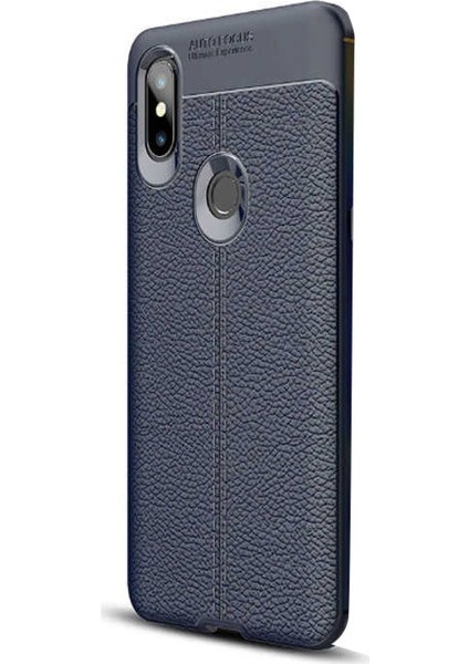 Xiaomi Mi Mix 3 Kılıf Niss Silikon Deri Görünümlü + Nano Glass Lacivert