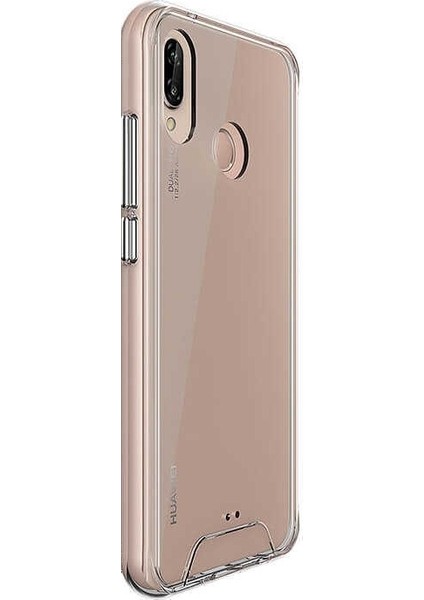 Huawei P20 Lite Kılıf Gard Şeffaf Sert Silikon + Nano Glass Şeffaf